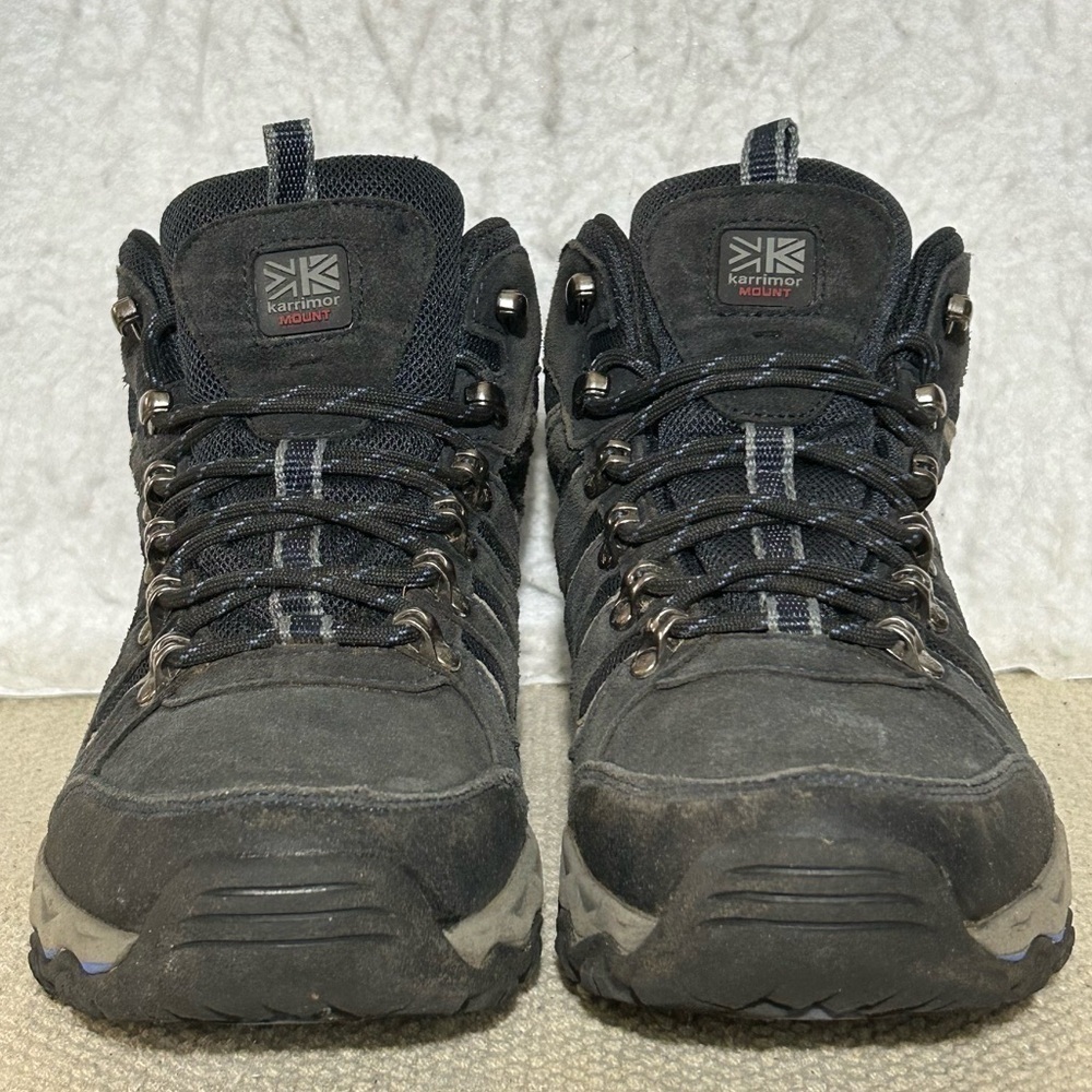 Karrimor Mens Blue Mount Mid Top Waterproof Suede Hiking Boots Shoes SZ US 9.5 - Picture 3 of 11